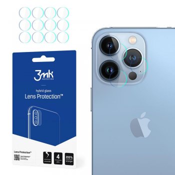 Apple iPhone 13 Pro Aizmugurējās Kameras Aizsargstikls, 4 gab. | 3MK Lens Protection Back Camera Hybrid Glass...