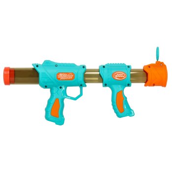 Kids foam dart and ball blaster rifle 2-in-1, blue
