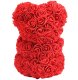 Rose Bear with Heart and LED Lighting, 23cm, Red
