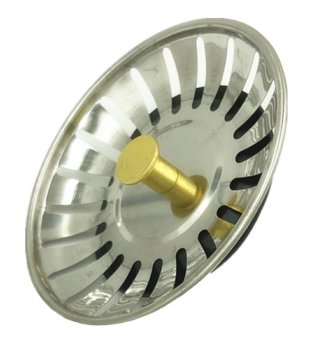 Стальная пробка-фильтр для кухонной мойки 77 мм, серебристая