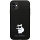Apple iPhone 11 6.1\" Karl Lagerfeld Silicone C Metal Pin Case Cover (KLHCN61SMHCNPK), Black