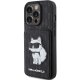 Karl Lagerfeld iPhone 15 Pro Case Saffiano Monogram Choupette, Black