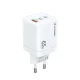 Wozinsky CGWCW 65W GaN tīkla lādētājs USB-A / 2 x USB-C, balts