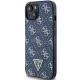 Guess iPhone 15 Plus / 14 Plus vāciņš 4G Triangle Metal Logo, zils