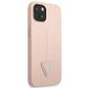 Guess Saffiano Triangle Logo Case for iPhone 14 Plus, Pink