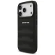 Vāciņš Mercedes AMG iPhone 18 Pro / 17 Pro Leather Debossed Lines, melns