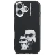 Чехол Karl Lagerfeld IML Aquarelle Karl & Choupette & Logo для iPhone 16, черный