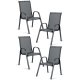 Sofotel So-980 Garden Chairs, Textilene, Graphite, 4 Pcs