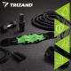 Неопреновый пояс для похудения Trizand 120x24 см, черно-зеленый
