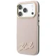Karl Lagerfeld Grained with Resin Signature Logo MagSafe vāciņš priekš iPhone 18 Pro / 17 Pro, rozā