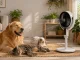 Regulējams grīdas ventilators ar LED displeju, pulti un oscilāciju, Balts/Melns