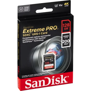 Atmiņas karte SanDisk Extreme PRO SDXC 128 GB UHS-I U3 V30