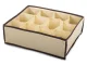 Underwear and Socks Drawer Organizer, 12 Compartments, Beige