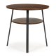ModernHome Round Industrial Coffee Table with Storage Shelf