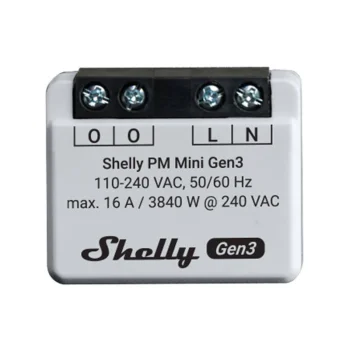 Shelly PM Mini Gen3 Wi-Fi/Bluetooth enerģijas skaitītājs