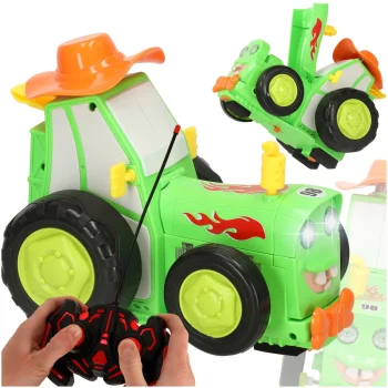 Remote Control Jumping and Dancing RC Tractor with Sound, Green