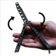 Butterfly Stainless Steel Training Balisong Practice Tool Tactical Folding Knife, Silver