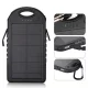 5000mAh Ārējais akumulators ar saules bateriju - melns, Solar Power Bank