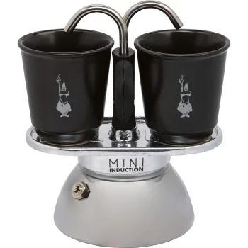 Bialetti Mini Express Induction espresso kafijas automāts ar 2 krūzītēm, Melns
