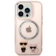 Karl Lagerfeld Karl & Choupette Aluminum MagSafe Case for iPhone 14 Pro Max, Pink