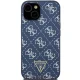 Guess iPhone 15 Plus / 14 Plus vāciņš 4G Triangle Metal Logo, zils