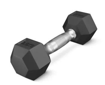 4FIZJO HEX Steel Dumbbell 1 x 2.5 kg, Black