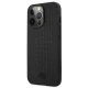 Mercedes Leather Meshed Metal Logo vāciņš iPhone 13 / 13 Pro - Black