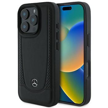 Mercedes iPhone 16 Pro Max Case Leather Urban, Black