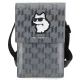 Сумочка для телефона Karl Lagerfeld Saffiano Monogram Choupette Серебристая