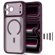 Tech-Protect MagPrime MagSafe CC vāciņš priekš iPhone 18 Pro / 17 Pro, Dark Cherry Matte