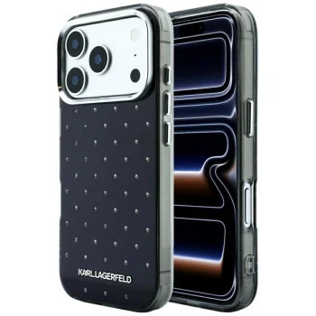 Karl Lagerfeld IML Rhinestones Allover vāciņš iPhone 17 Pro Max / 18 Pro Max, melns