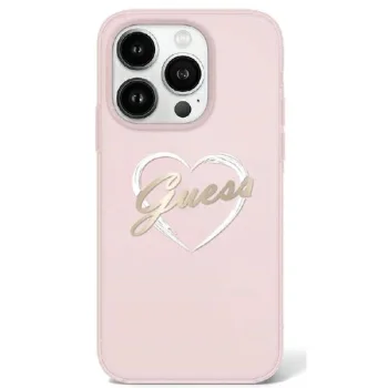 Guess IML Heart Case for iPhone 16 Pro - Rozā krāsā | Pink