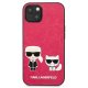 Чехол Karl Lagerfeld для iPhone 13 mini Ikonik Karl & Choupette, фуксия