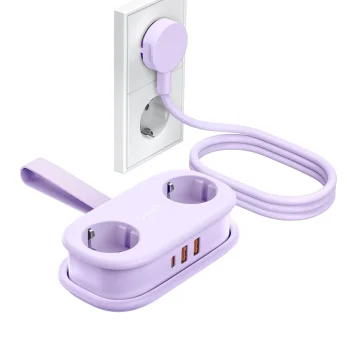 Сетевой фильтр Orico AP3 20W GaN 2x AC + 2x USB-A + 1x USB-C, фиолетовый