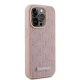 Чехол Karl Lagerfeld для iPhone 15 Pro Leather Monogram Metal Logo, розовый