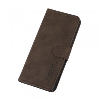 Nokia C10 / C20 KHAZNEH Lint Texture Leather Magnetic Flip Cover Shell Case, Brown | Telefona Vāciņš Maciņš...