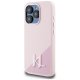 Чехол Karl Lagerfeld Silicone Shadow Metal Initial MagSafe для iPhone 15 Pro Pink