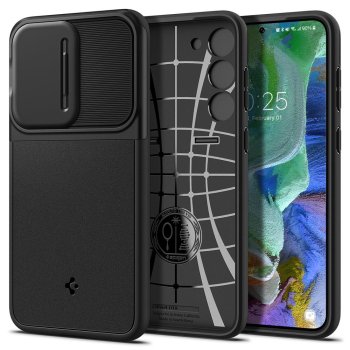 Samsung Galaxy S23 (SM-S911) Spigen Optik Armor Case Cover, Black | Чехол Кейс Бампер Обложка...