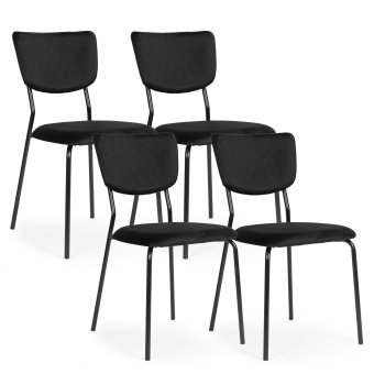 Комплект велюровых стульев 4 шт. ModernHome для столовой и гостиной,...