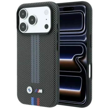 Чехол BMW для iPhone 18 Pro / 17 Pro M Quadrille Kevlar MagSafe, темно-серый
