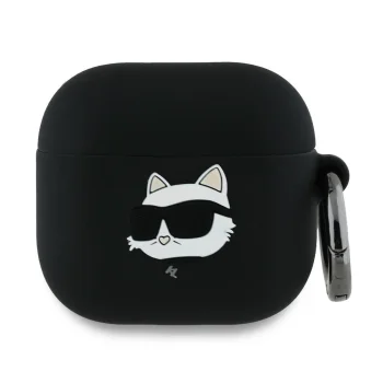 Чехол Karl Lagerfeld Silicone Choupette Head 3D для AirPods 4 Черный