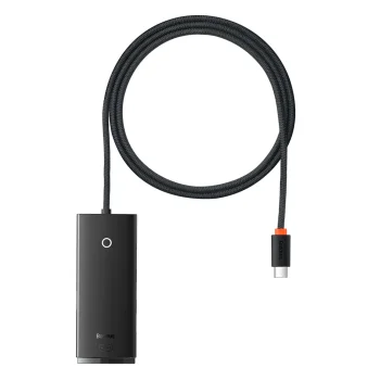 Baseus Lite Series USB Type-C HUB адаптер – 4x USB 3.0, 1 м, чёрный (WKQX030401)