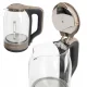 Elektriskā tējkanna, stikla, 1500W, 2L, LED apgaismojums, brūna