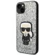 Karl Lagerfeld Glitter Flakes Ikonik Case for iPhone 14 Plus - Silver