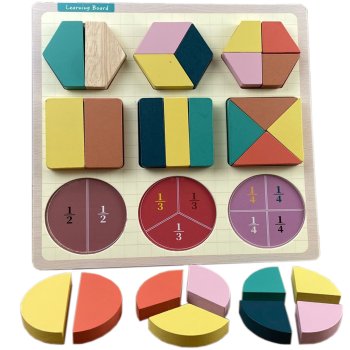 Educational Wooden Puzzle Mathematics Fractions Zkb-2053