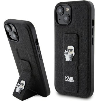 Karl Lagerfeld iPhone 15 Plus / 14 Plus Case Gripstand Saffiano, Black