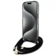 Guess iPhone 16 vāciņš Crossbody Cord Script MagSafe, melns