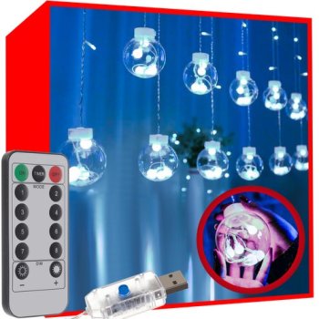 108LED USB gaismas aizkars - vēss balts KŚ19770 | light curtain cool white