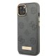 Чехол Guess Peony Logo Plate MagSafe для iPhone 13, серый