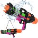 Large Water Gun Blaster 60cm 1.25L Capacity 6m Range, black orange green